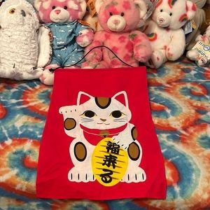 Hanging lucky cat tapestry